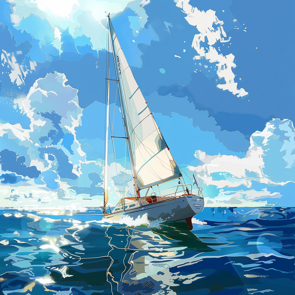 kr0m0s_sailing_boat_on_the_water_sunny_day_GTA_artwork_cel_shad_cf1f7641-2027-4e28-b96d-9c34ce1d1444